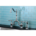 English Country Kitchen Bridge Faucet With Brass Sprayer