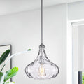 Enielle Single Light Chrome Pendant With Glass Shade