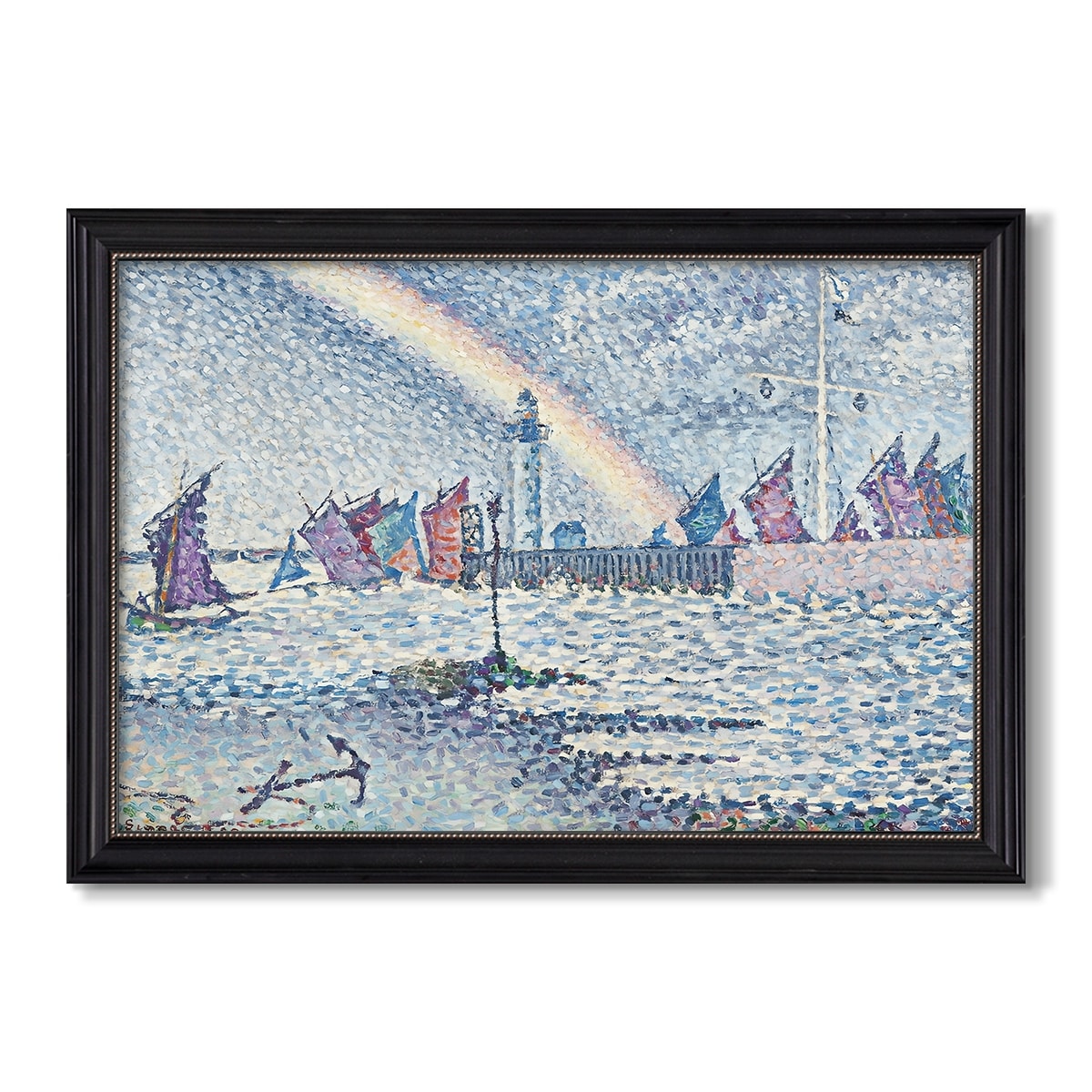 Entrance To The Port Of Honfleur 1899 Paul Signac Custom Framed Canvas