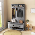 Entryway Bench Hall Tree With Coat Rack Simple Indoor Bench Storage Bench With Shelves And 2 Drawers