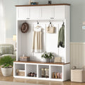 Entryway Hall Tree With Bench And Cubbies For Organized Storage