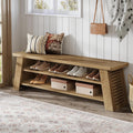 Entryway Shoe Bench With Storage Shelf Dining Bench Wooden End Of Bed Bench For Bedroom Living Room Mudroom Hallway Foyer