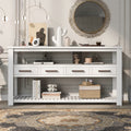 Entryway Table White Sofa Table With 4 Drawers Hallway Table Console Table Side Table With Open Shelves