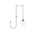 Enzo 1 Light Plug In Pendant With Clear Shade Black 8 Diameter