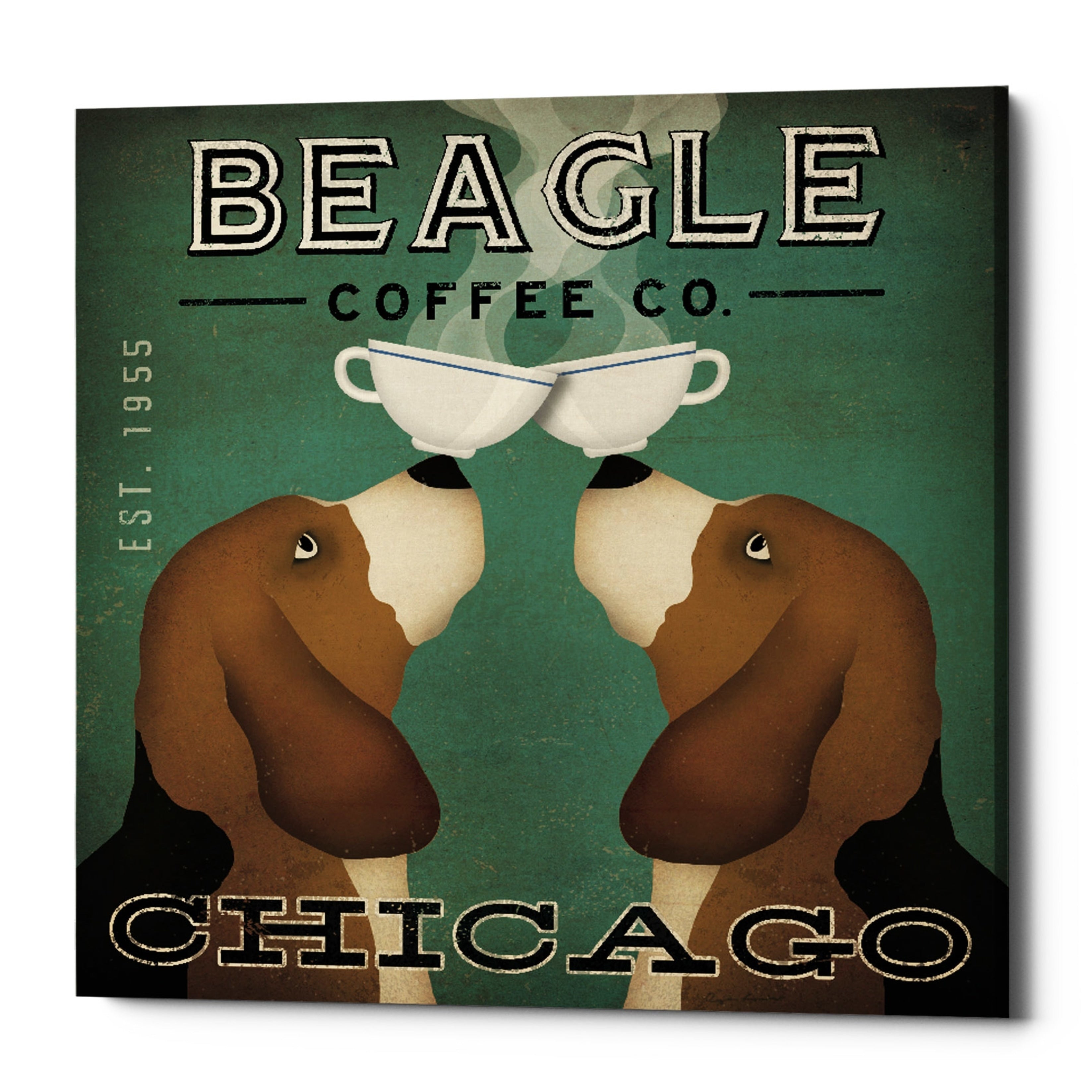 Epic Graffiti Beagle Coffee Co Chicago By Ryan Fowler Giclee Canvas Wall Art 12 X12