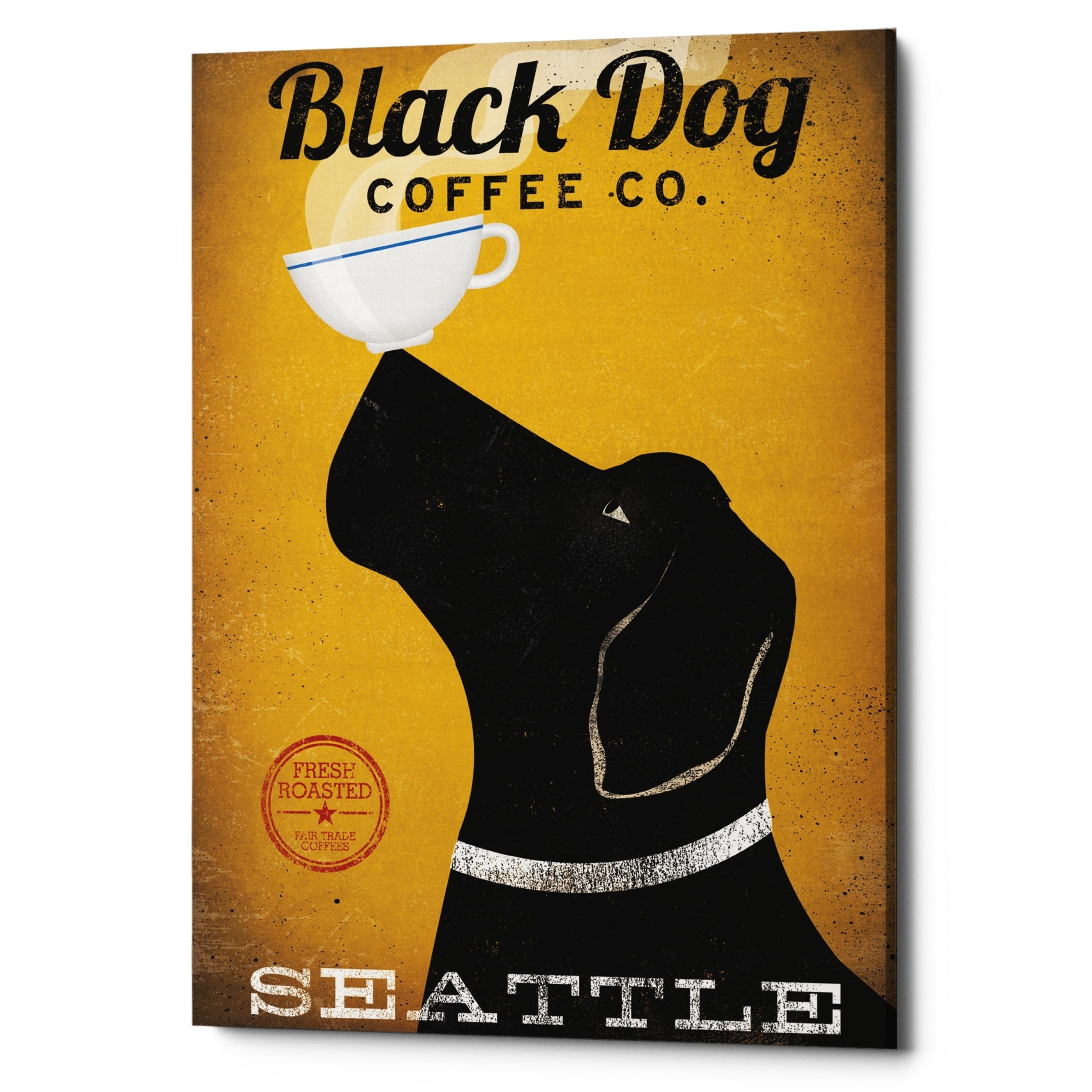 Epic Graffiti Black Dog Coffee Co Seattle By Ryan Fowler Giclee Canvas Wall Art 12 X16