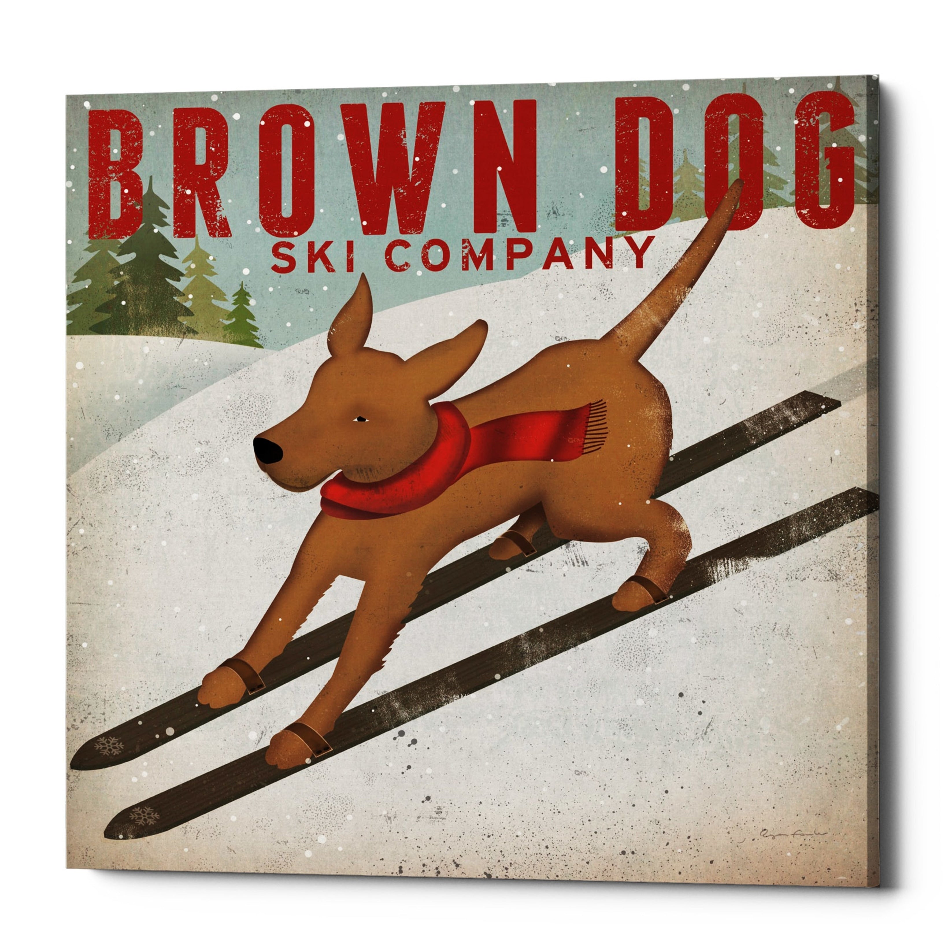 Epic Graffiti Brown Dog Ski Co By Ryan Fowler Giclee Canvas Wall Art 12 X12