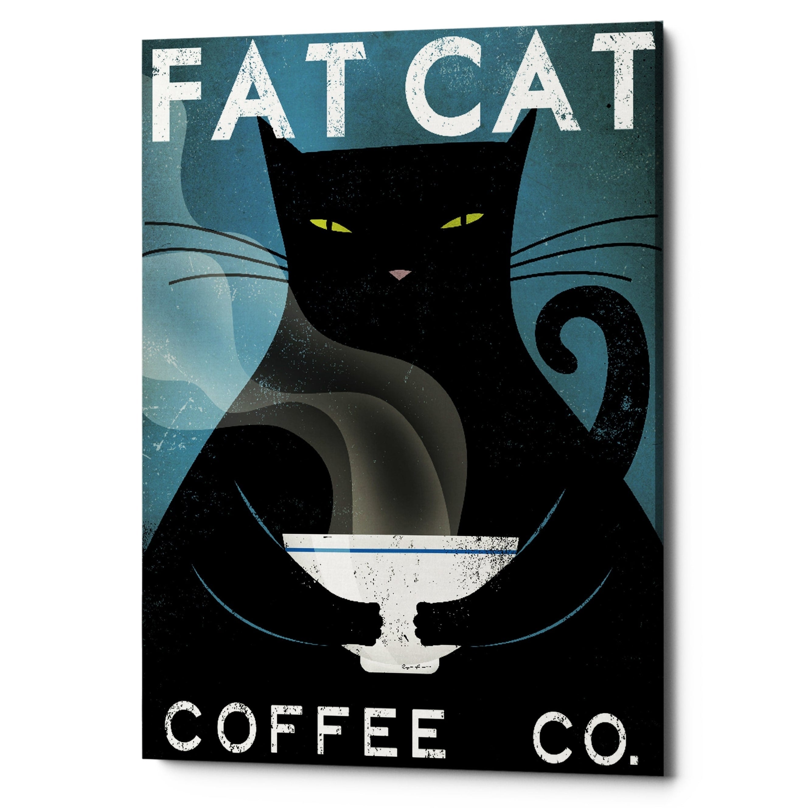 Epic Graffiti Cat Coffee No City By Ryan Fowler Giclee Canvas Wall Art 12 X16