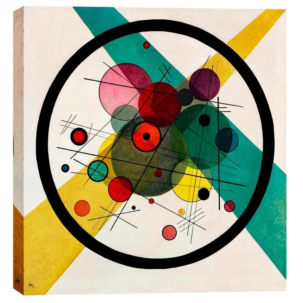 Epic Graffiti Circles In A Circle By Wassily Kandinsky Giclee Canvas Wall Art White