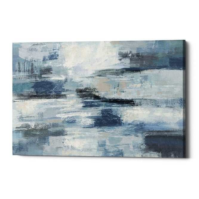 Epic Graffiti Clear Water Indigo And Gray By Silvia Vassileva Giclee Canvas Wall Art 12 X18
