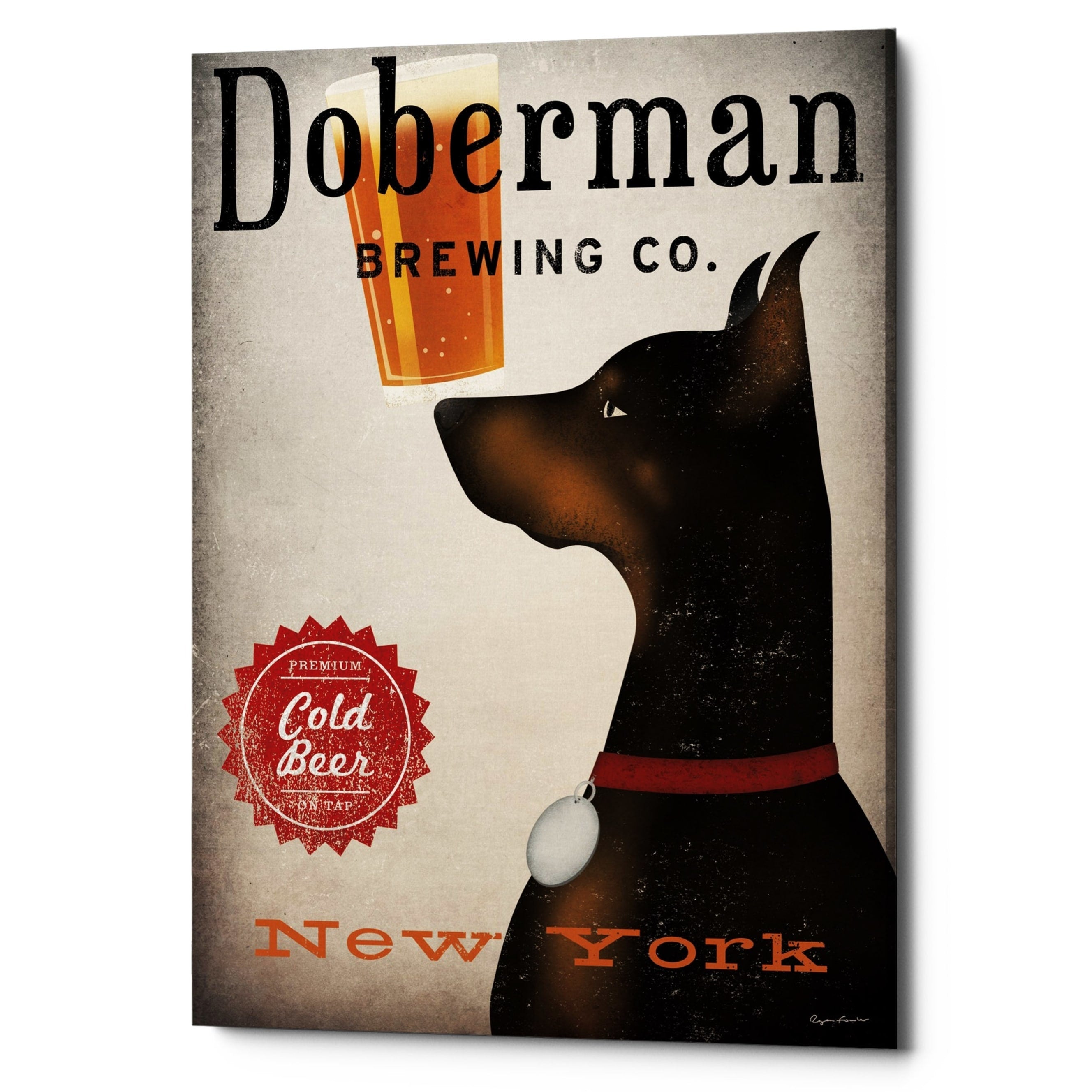 Epic Graffiti Doberman Brewing Company Ny By Ryan Fowler Giclee Canvas Wall Art 12 X16
