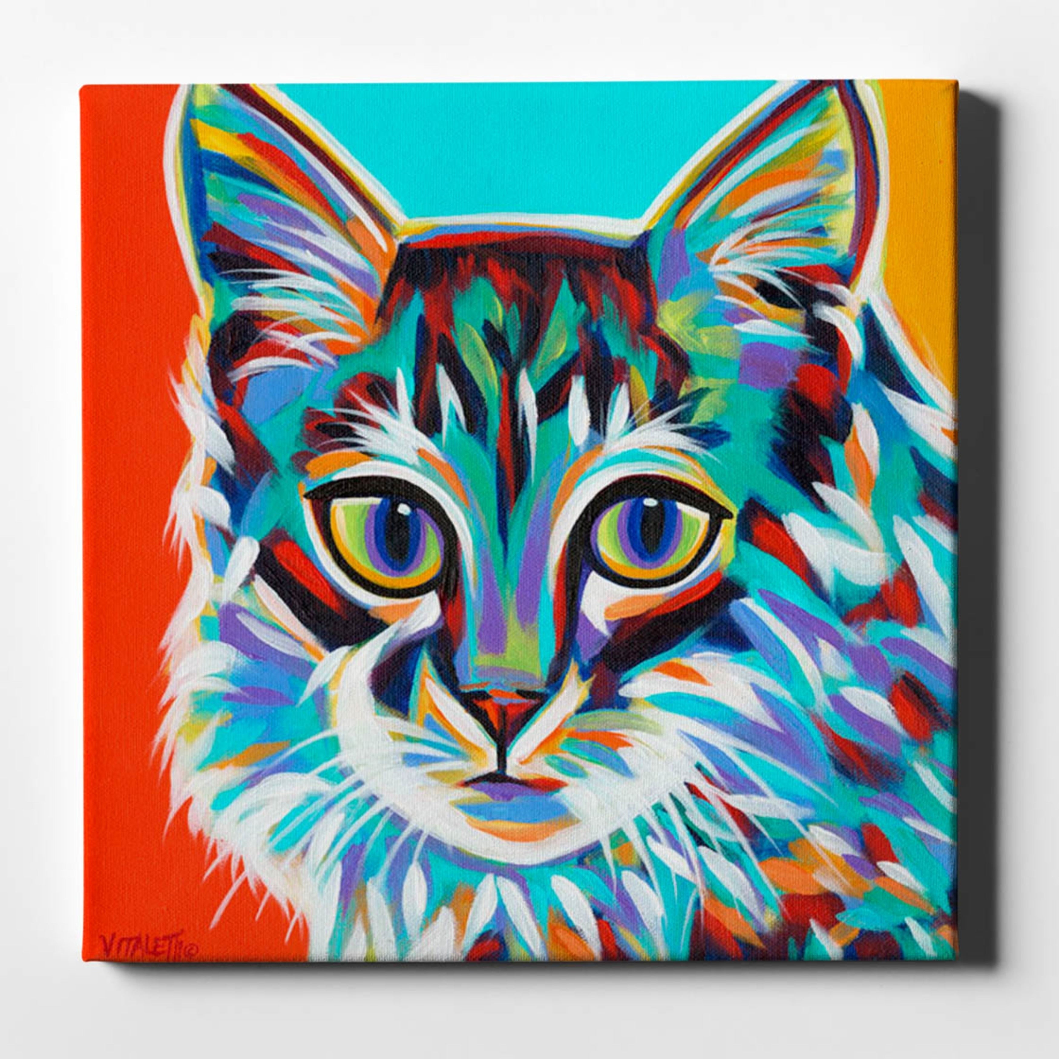 Epic Graffiti Dramatic Cats Ii By Carolee Vitaletti Giclee Canvas Wall Art 12 X12