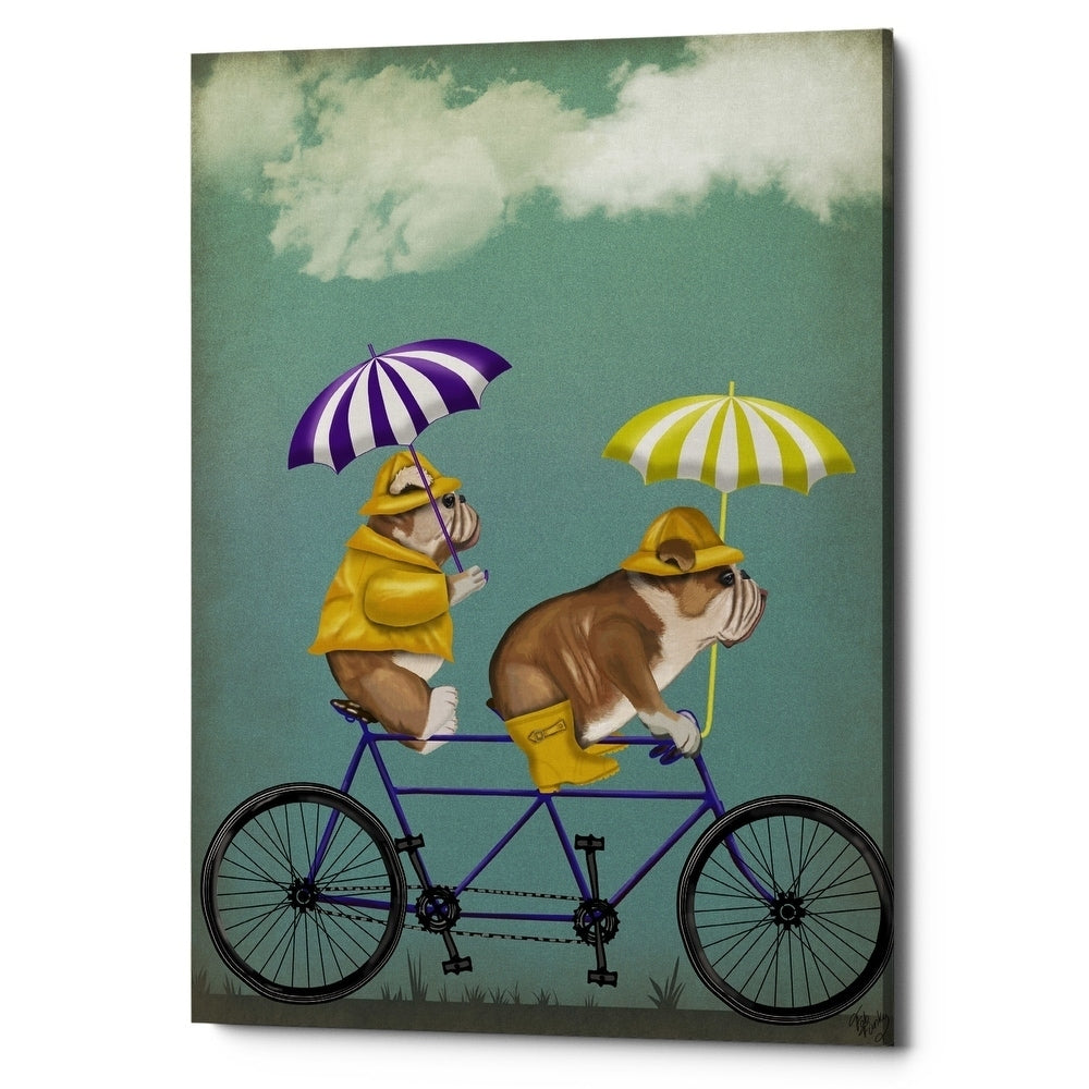 Epic Graffiti English Bulldog Tandem By Fab Funky Giclee Canvas Wall Art 12 X16