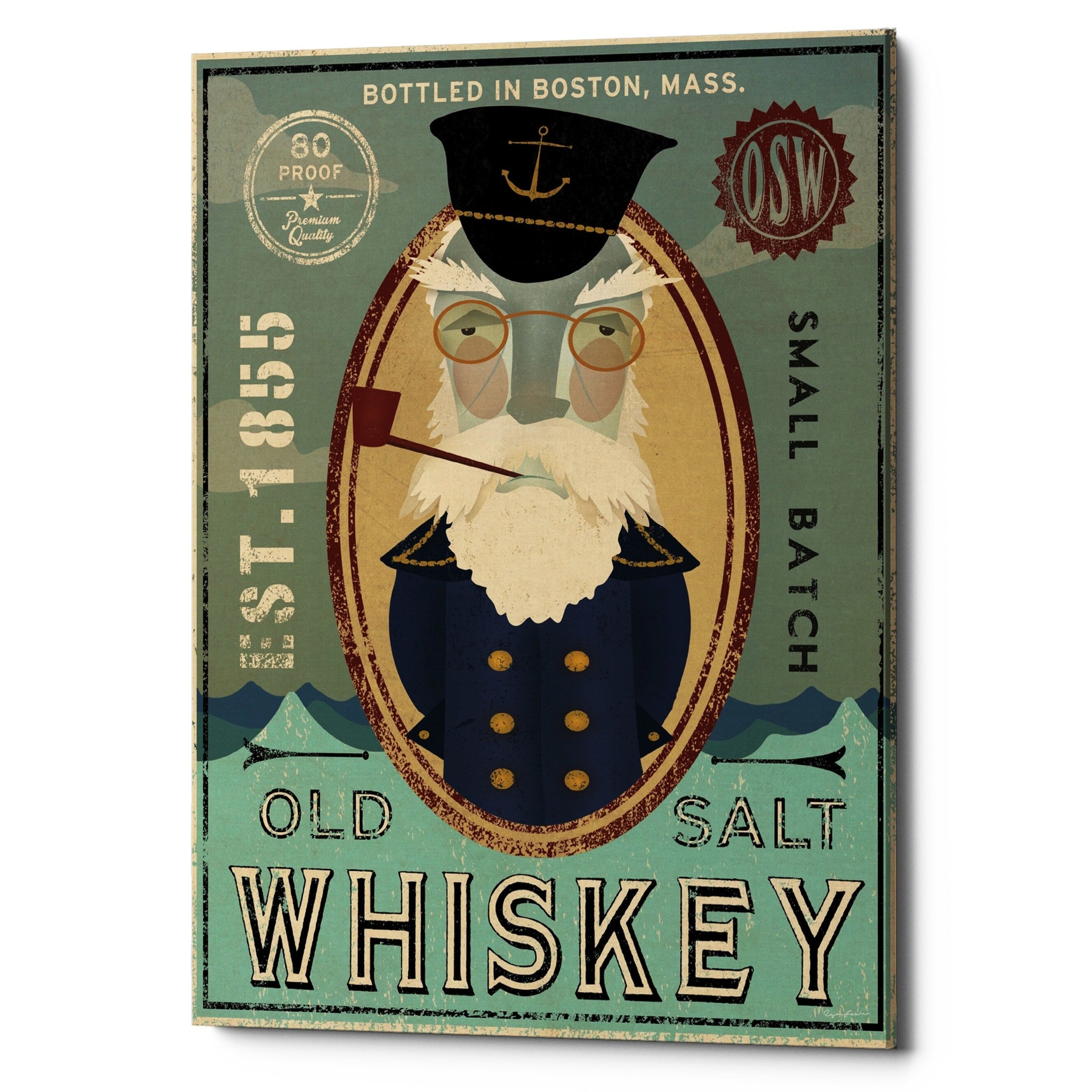 Epic Graffiti Fisherman Iii Old Salt Whiskey By Ryan Fowler Giclee Canvas Wall Art 12 X16
