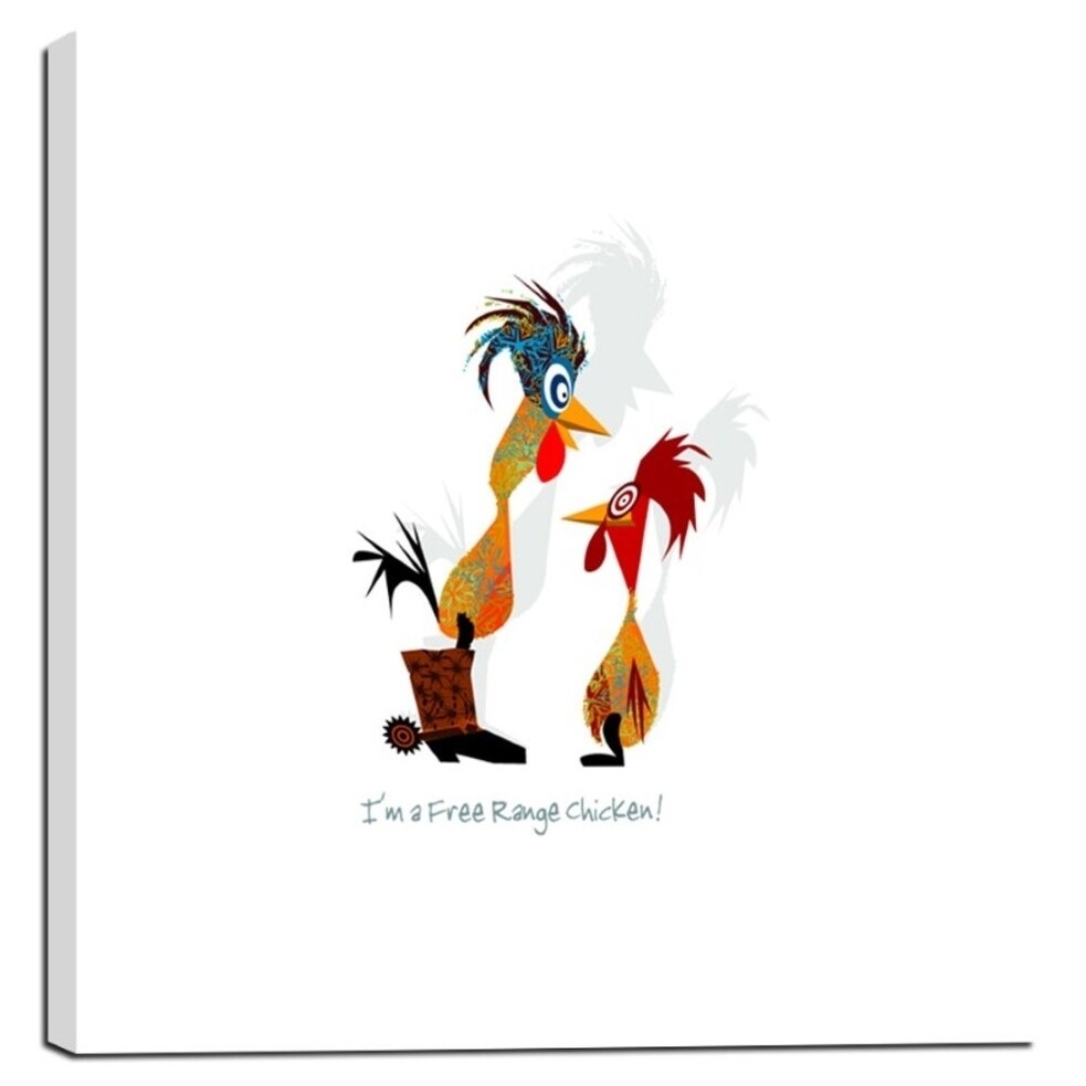 Epic Graffiti Free Range Chicken By Chuck Wimmer Giclee Canvas Wall Art 18 X 18 18 X 18