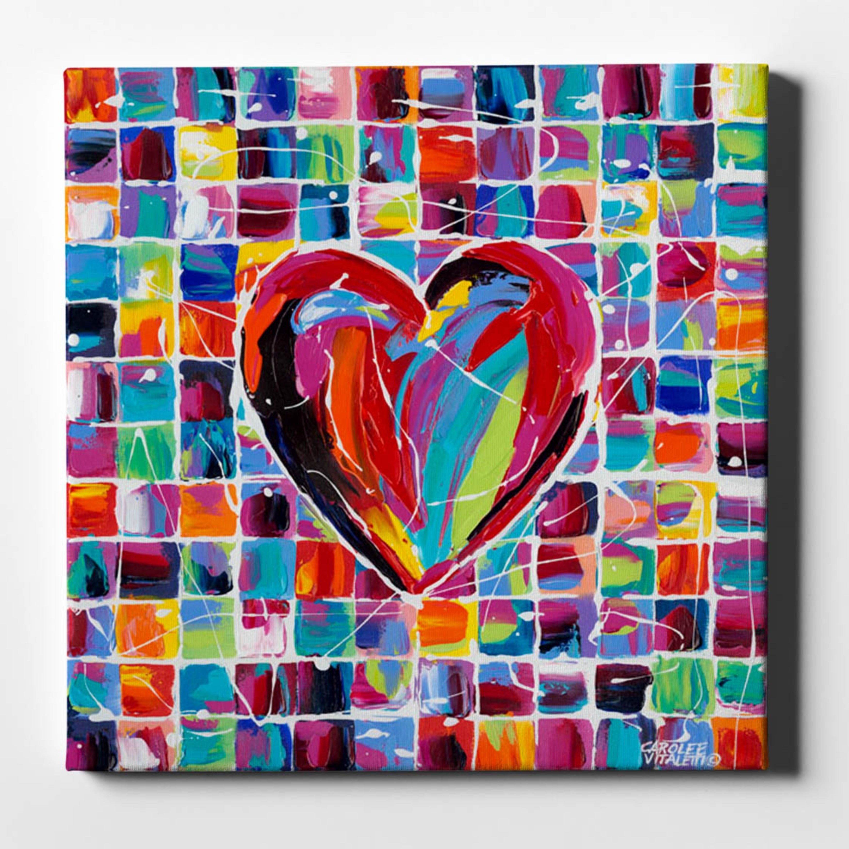 Epic Graffiti Hearts Of A Different Color Ii By Carolee Vitaletti Giclee Canvas Wall Art 12 X12