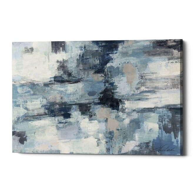 Epic Graffiti In The Clouds Indigo And Grey By Silvia Vassileva Giclee Canvas Wall Art 18 X26