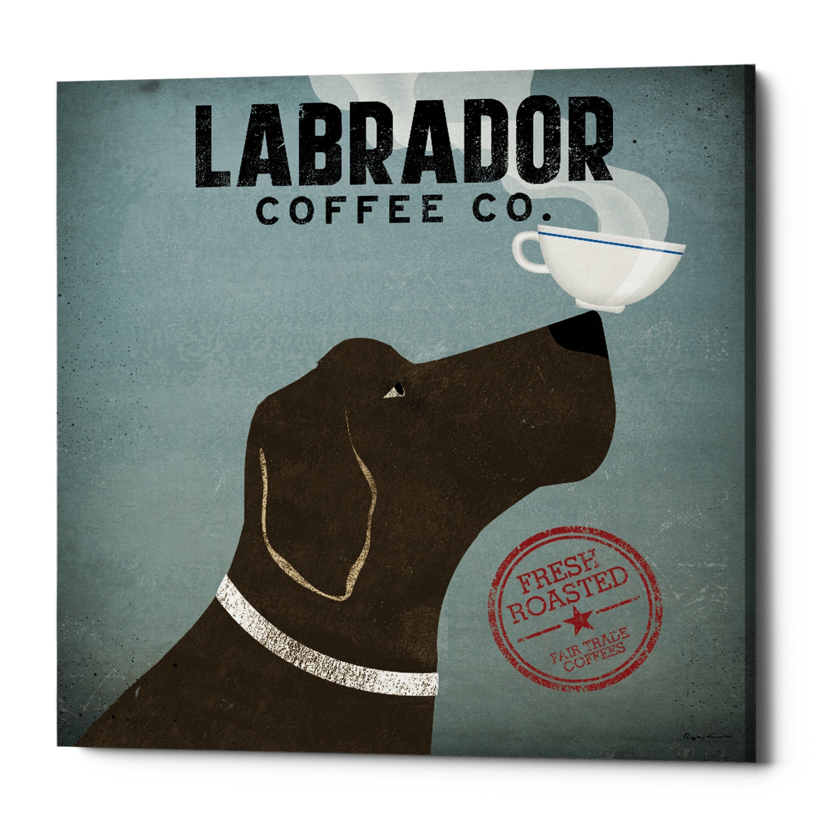 Epic Graffiti Labrador Coffee Co By Ryan Fowler Giclee Canvas Wall Art 12 X12