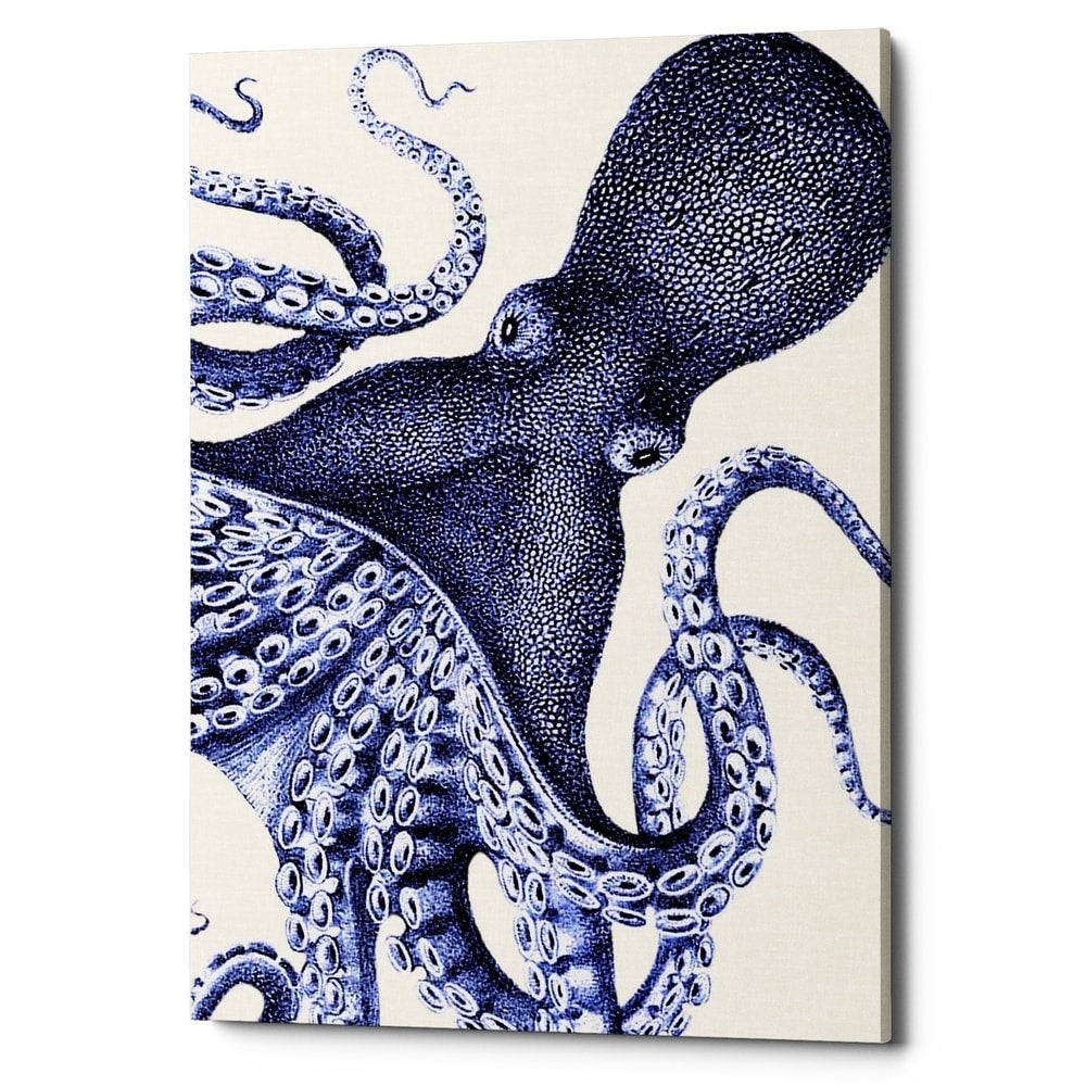 Epic Graffiti Landscape Blue Octopus By Fab Funky Giclee Canvas Wall Art 12 X16