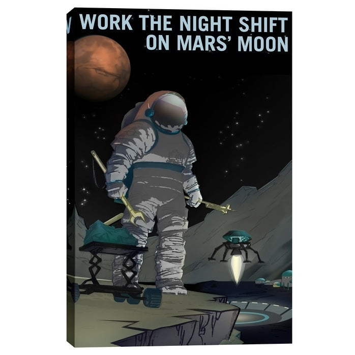 Epic Graffiti Mars Explorer Series Work The Night Shift Space Giclee Canvas Wall Art 12 X 18