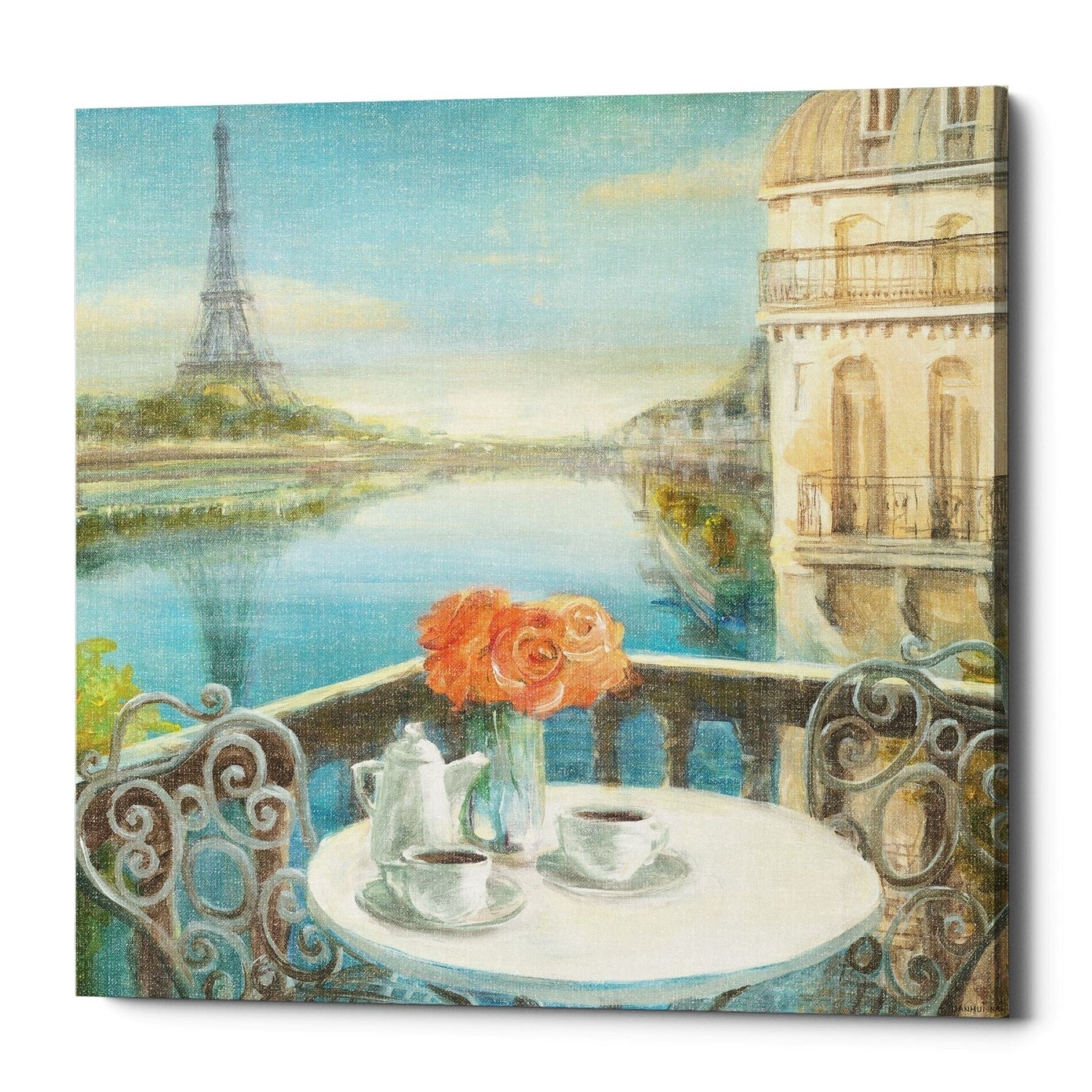Epic Graffiti Morning On The Seine By Danhui Nai Giclee Canvas Wall Art 26 X26 26 X 26