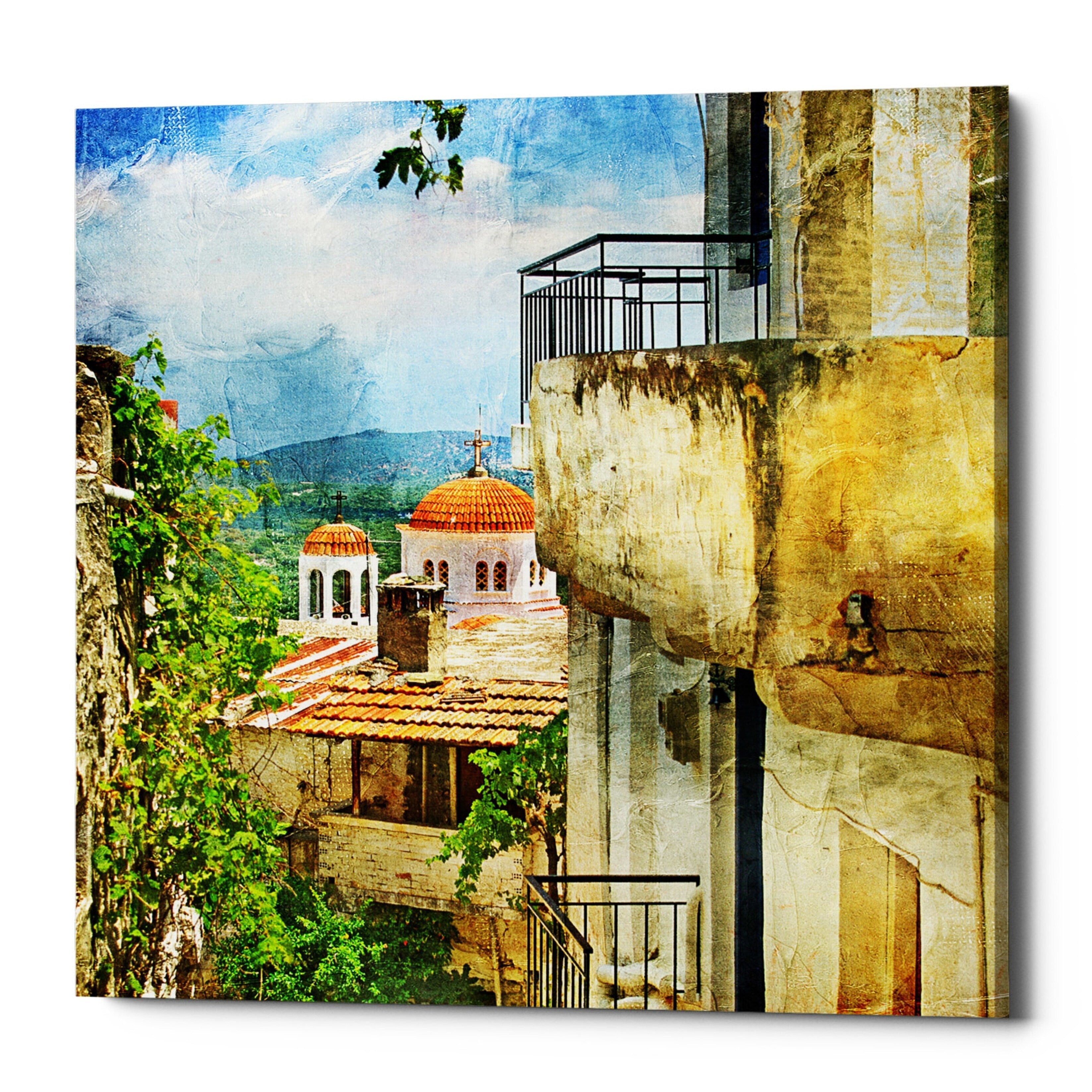 Epic Graffiti Santorini Ii Giclee Canvas Wall Art 12 X12
