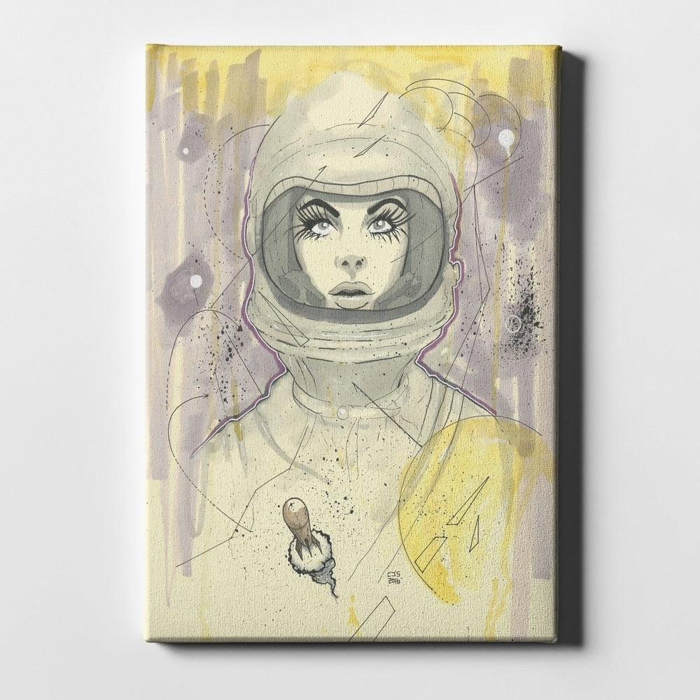 Epic Graffiti Space Queen Gold By Craig Snodgrass Giclee Canvas Wall