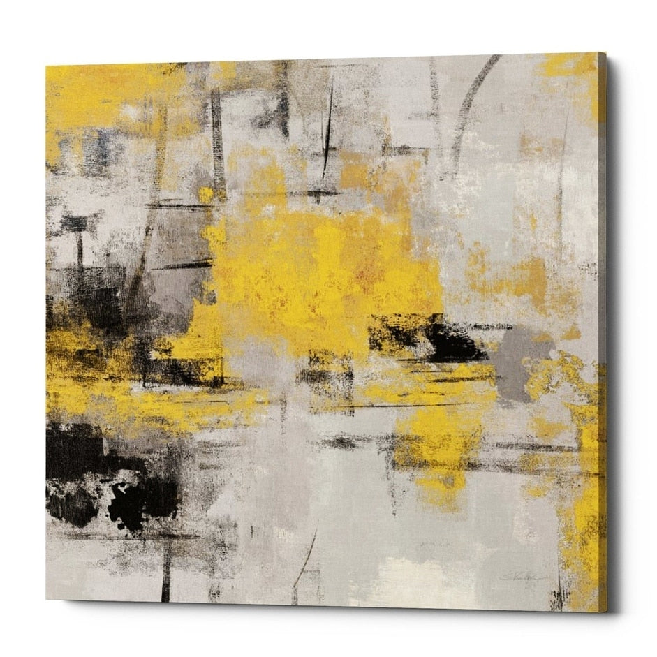 Epic Graffiti Stone Gardens Iii Yellow By Silvia Vassileva Giclee Canvas Wall Art 12 X12