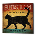 Epic Graffiti Superstition Black Label Whiskey Cat By Ryan Fowler Giclee Canvas Wall Art 12 X12