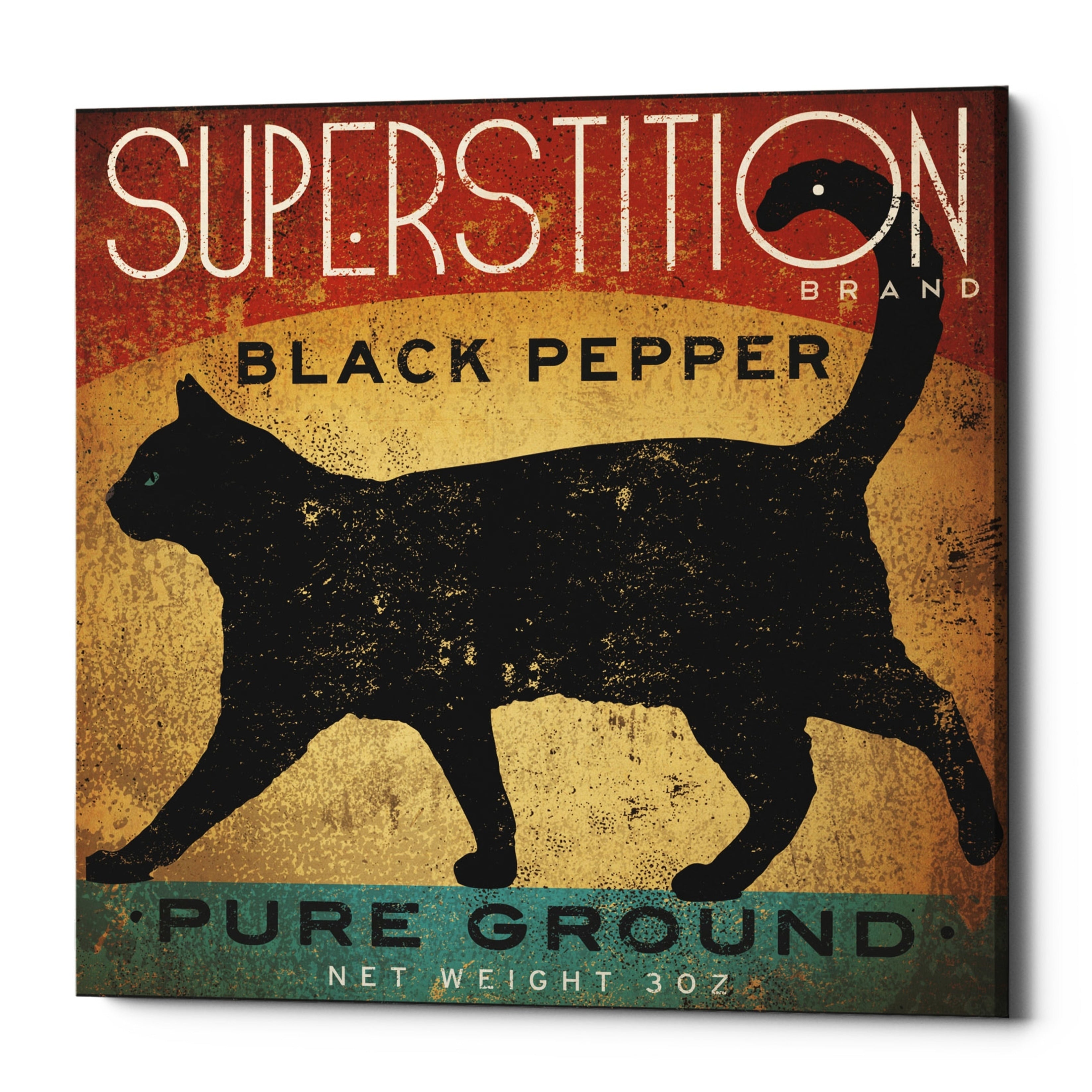 Epic Graffiti Superstition Black Pepper Cat By Ryan Fowler Giclee Canvas Wall Art 12 X12