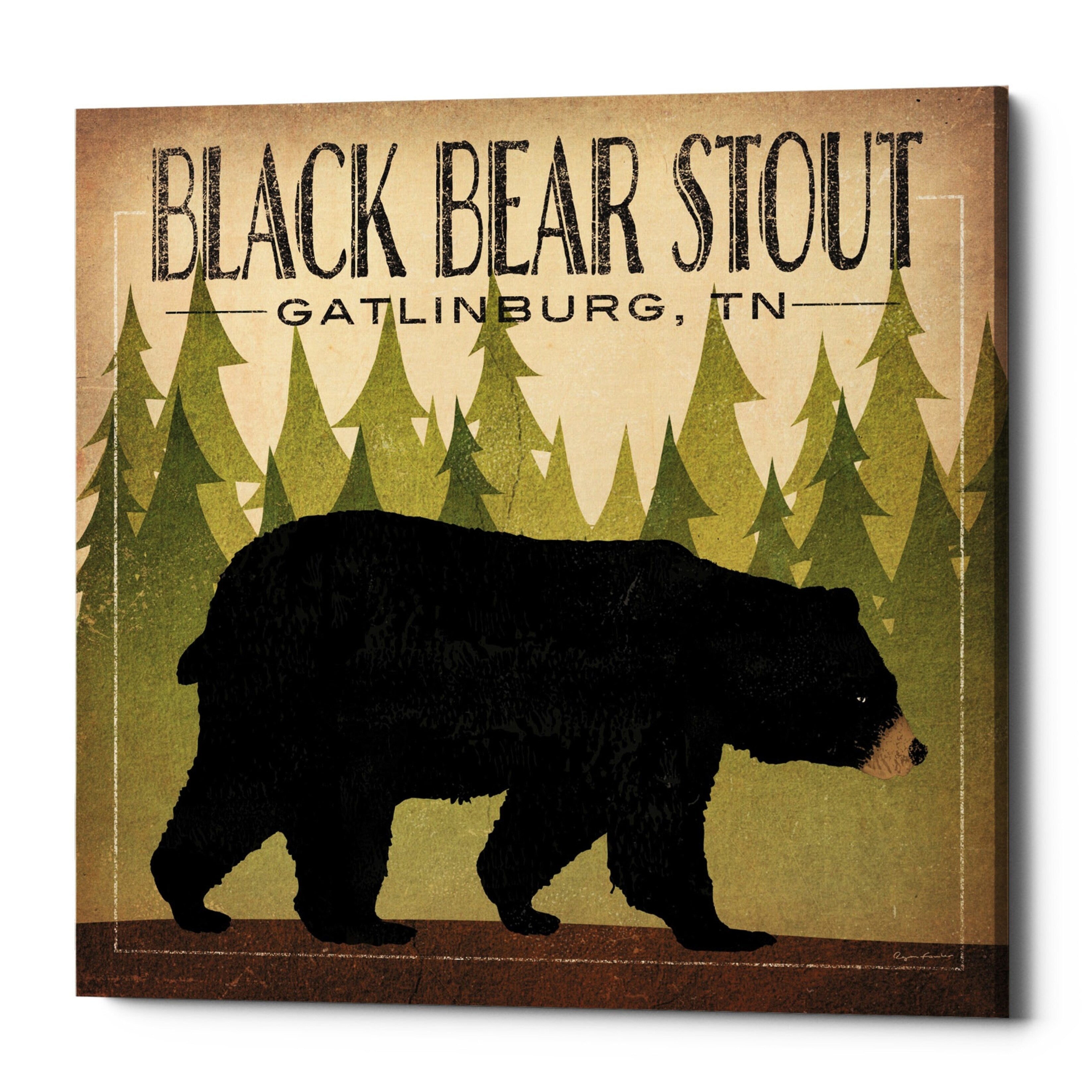 Epic Graffiti Take A Hike Bear Black Bear Stout By Ryan Fowler Giclee Canvas Wall Art 12 X12