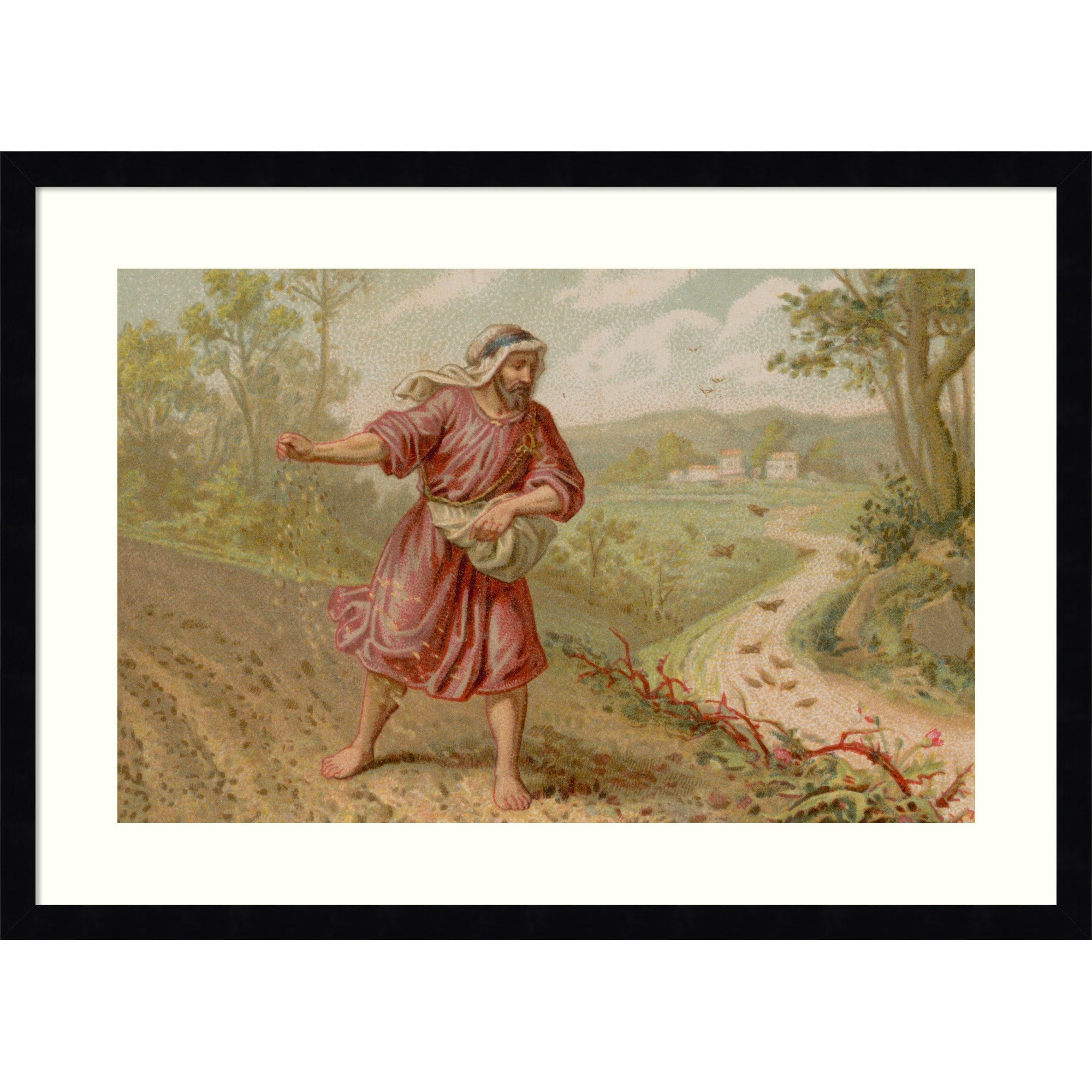 Episode In Life Of Jesus Christ By French School Wood Framed Wall Art Print