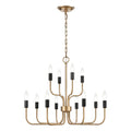 Epping Avenue 24 Inch Wide 12 Light Chandelier In Aged Brass 24In W X 24In D X 20In H
