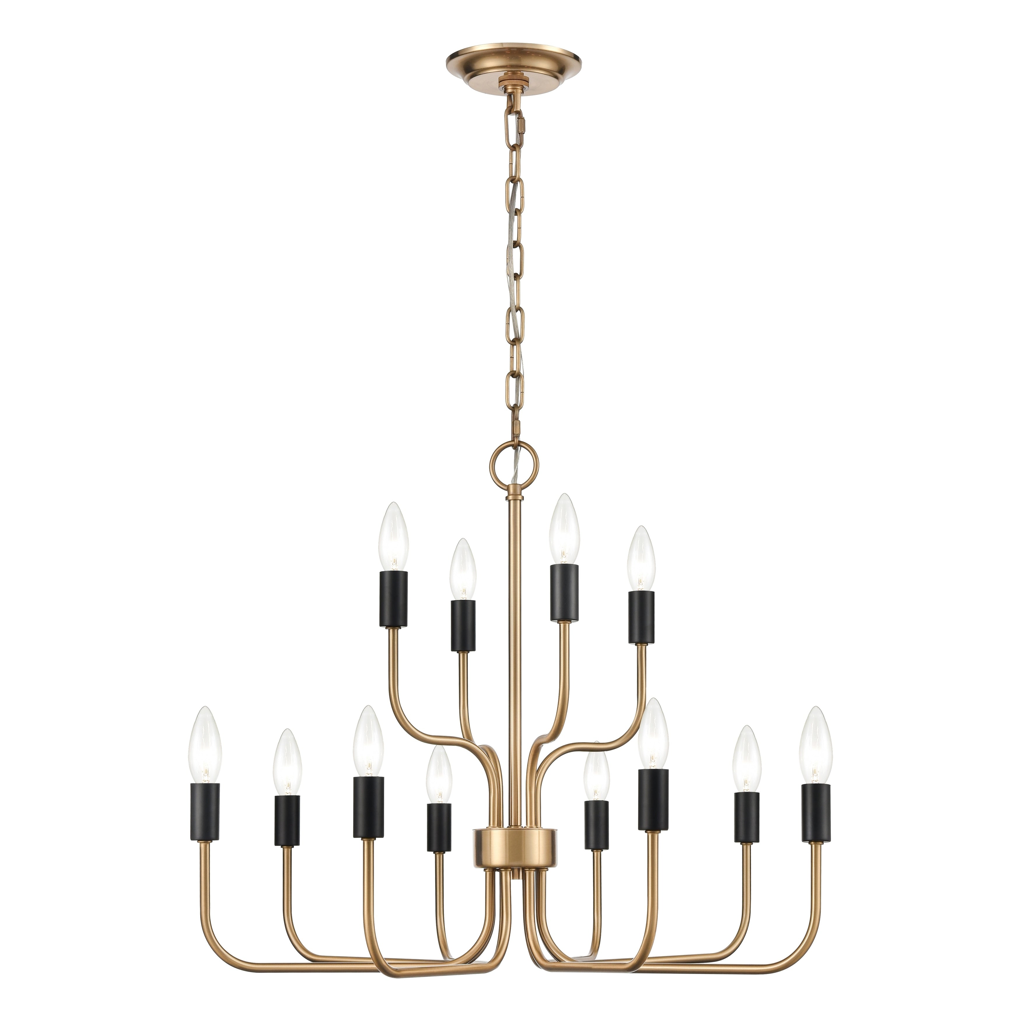 Epping Avenue 24 Inch Wide 12 Light Chandelier In Aged Brass 24In W X 24In D X 20In H