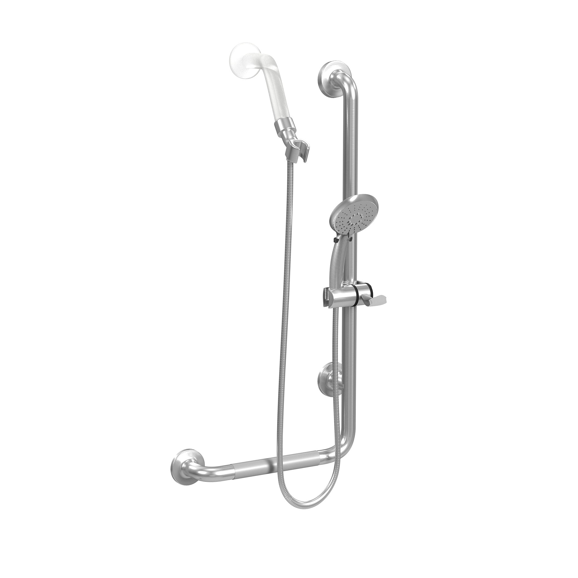 Pulse Showerspas Ergoslidebar Right In Brushed Stainless Steel