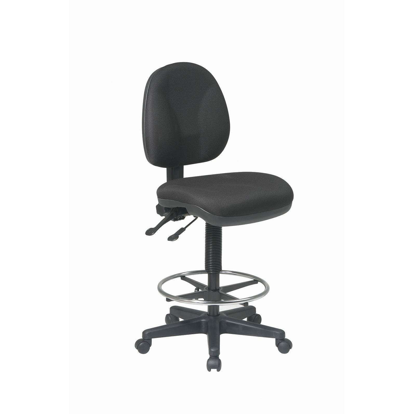 Work Smart Deluxe Ergonomic Drafting Chair With Dual Wheel Carpet Casters