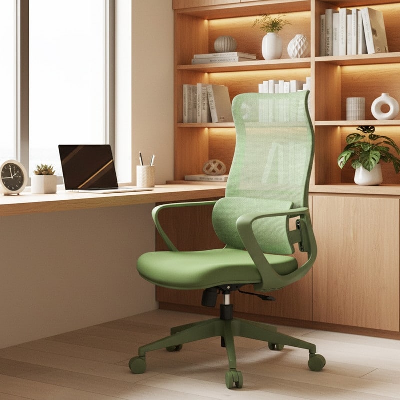 Ergonomic Mesh High Back Office Chair 300 Lb Adjustable With Lumbar Support And Molded Foam Seat Fireproof