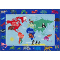 Eric Carle Elementary World Map Kids Area Rug N A
