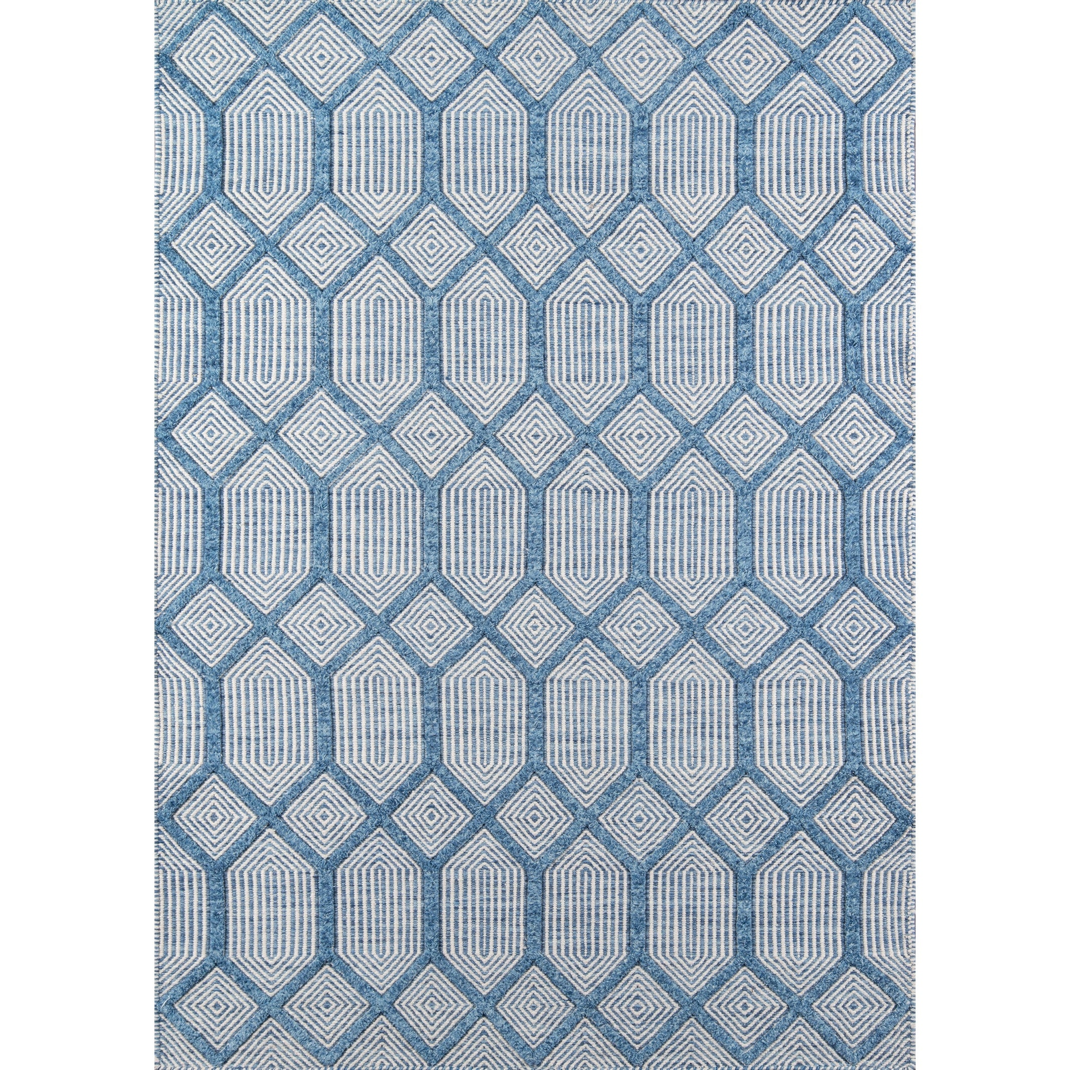 Erin Gates By Momeni Langdon Cambridge Hand Woven Wool Blue Area Rug
