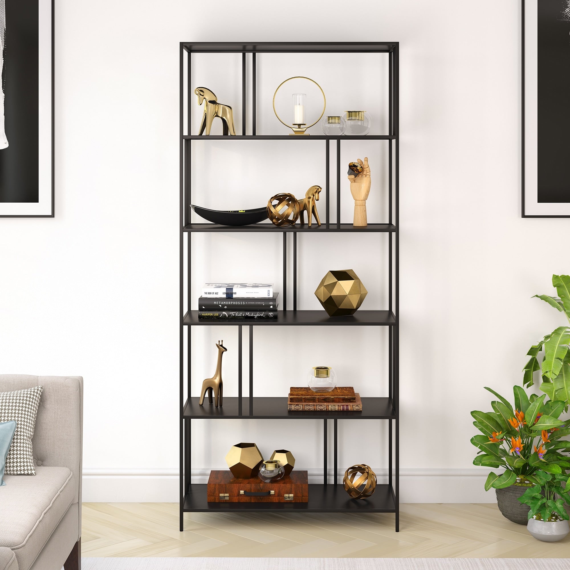 Ernest Bookcase Blackened Bronze Finish