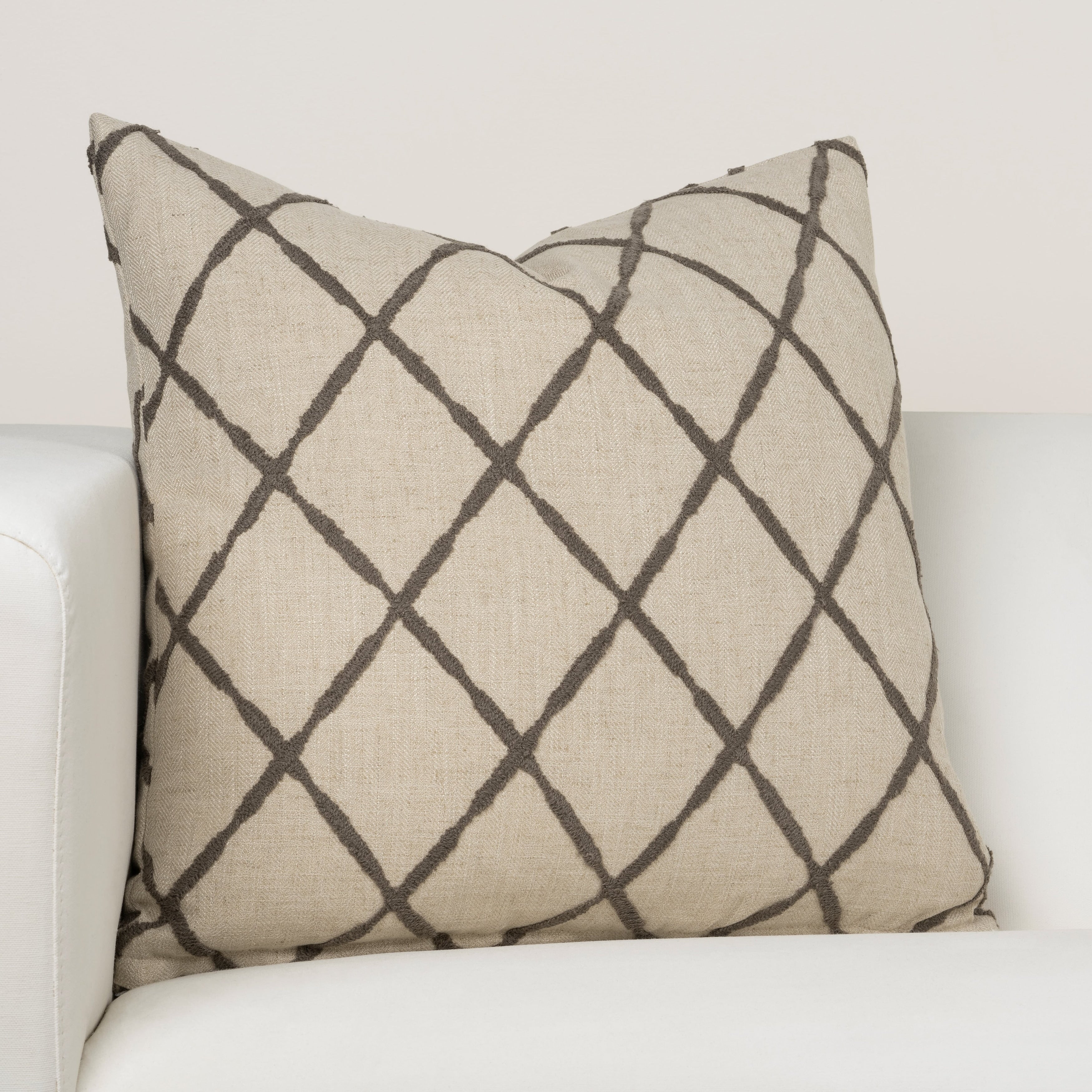 Ernest Hemingway Lyric Smoke 16 Designer Throw Pillow Gray Tan