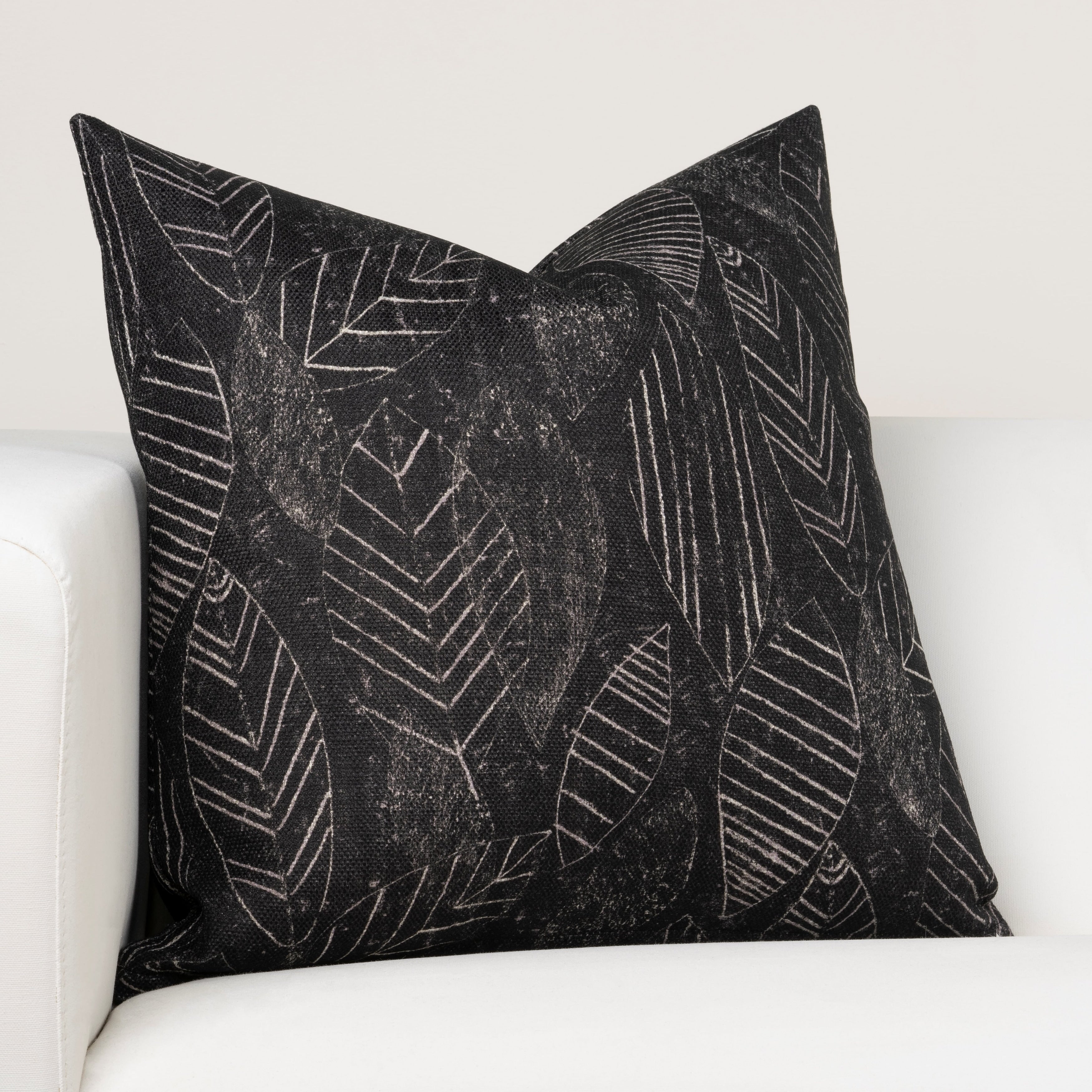 Ernest Hemingway Palm Shadow 16 Designer Throw Pillow Black