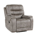 Erron Manual Reclining Chair Gray Brown Microfiber Foam Cushions