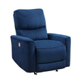 Erten Power Rocker Reclining Chair Navy Blue Velvet Solid Wood