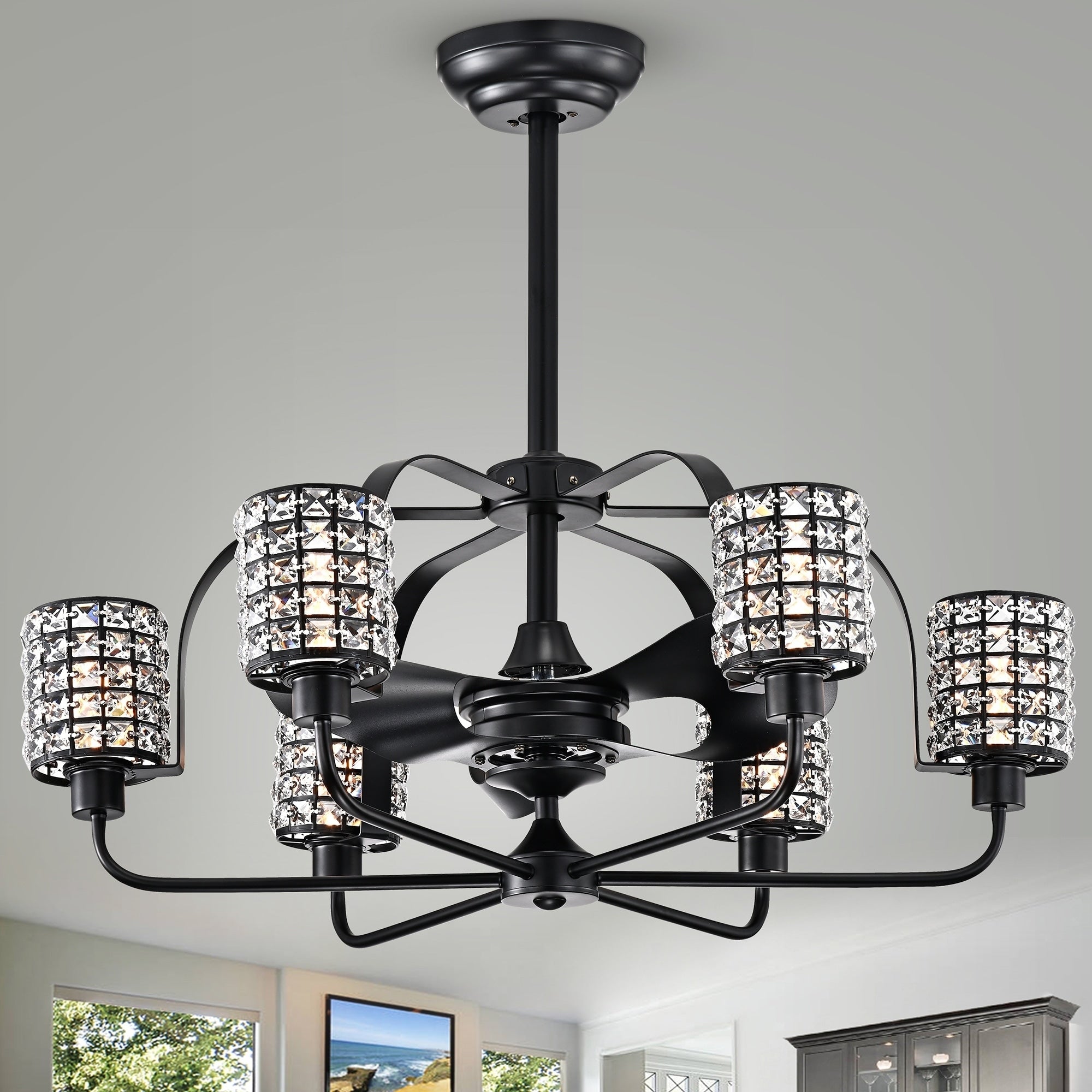 Erween 35 Inch 3 Blade 6 Light Fandelier