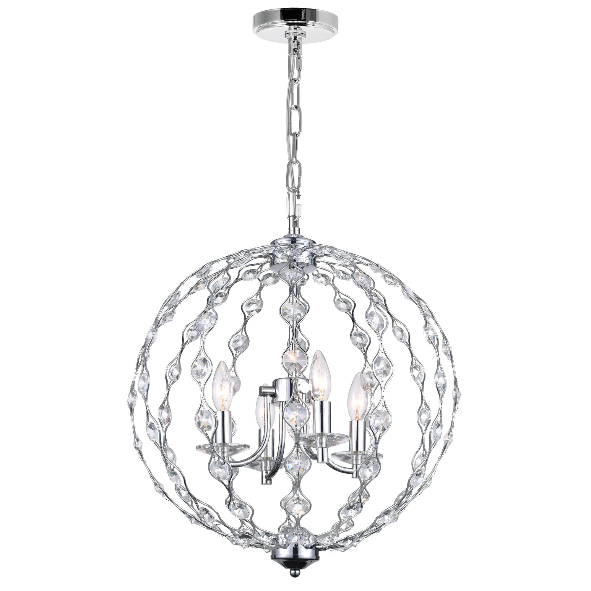 Silver Orchid Aasen 4 Light Chandelier With Chrome Finish