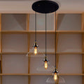 Esmeralda Adjustable Cord 3 Light Clear Glass Edison Lamp