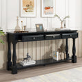 Espresso Console Table Entryway Table With Bottom Shelf Hallway Table Side Table Sofa Table With Drawers