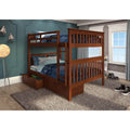 Full Over Full Mission Bunk Bed With Storage Drawers In Espresso
