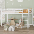 Espresso Wood Junior Loft Bed With Stairs For Adults Kids And Young Teens